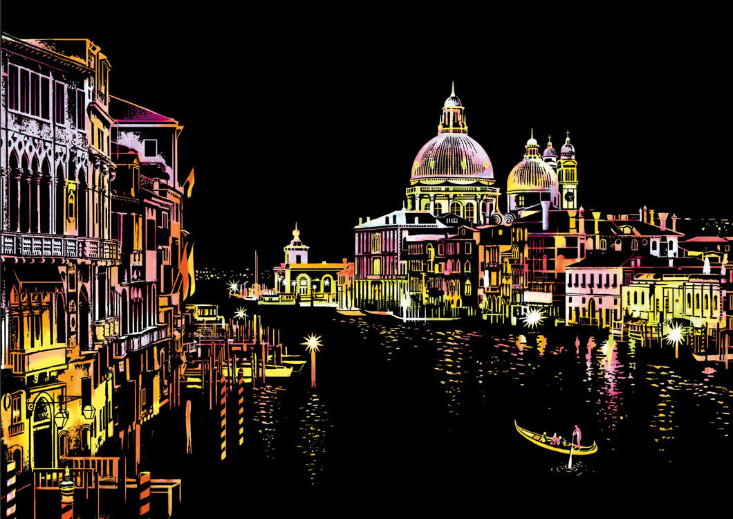 City night scratch painting 667712342720