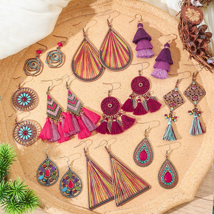 Vintage Bohemian Style Hand-woven Tassel Earrings 6679ea4e 6aef 44f1 9c1c d8c19cbdb3e6