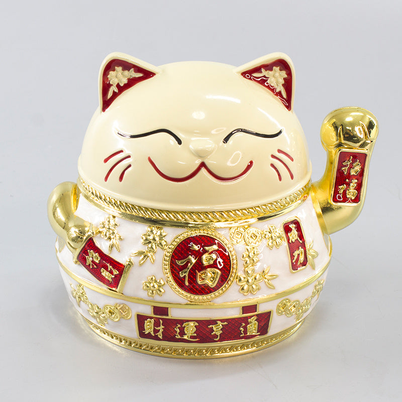 Lucky Cat Ashtray Creativity Personality Trendy Home Living Room With Cover Anti-fly Ash Uxury High-end Simple Ashtray - 图片 9