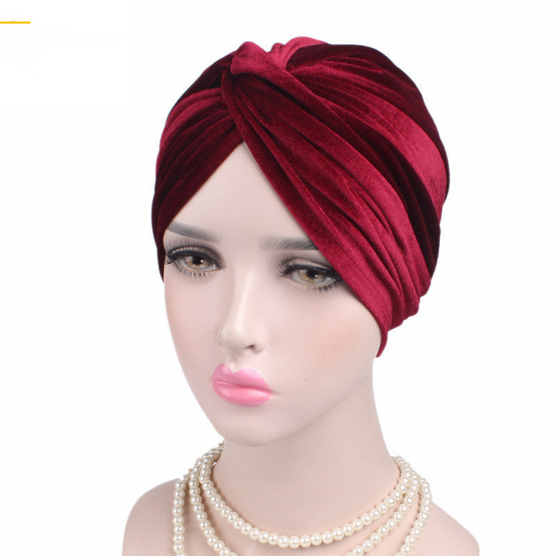 Autumn Winter Velvet Stretch Bandana Hat 6680cf43 ee1d 446c af5f b03a671083ca