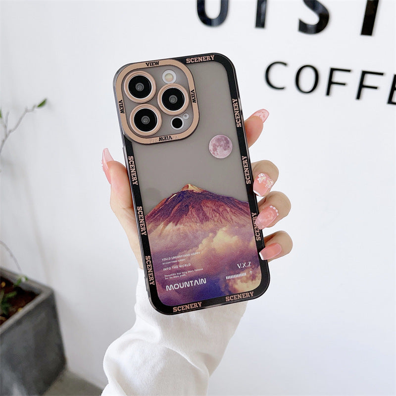 New Dark Purple Apple 14 Phone Case Landscape Mountain Peak 668c6c76 cf3e 40c0 be17 54ef3c7bc597