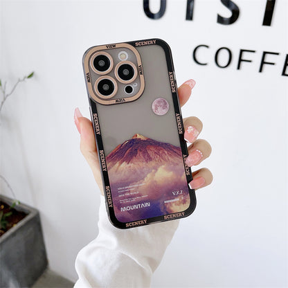 New Dark Purple Apple 14 Phone Case Landscape Mountain Peak 668c6c76 cf3e 40c0 be17 54ef3c7bc597
