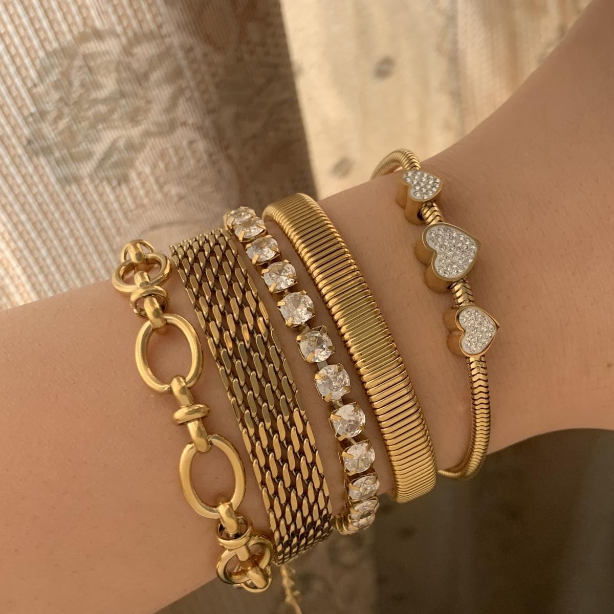 Retro Set Silver Crystal Heart Shaped Women's Bracelet Five Piece Set Fashion Geometry Adjustable Infinite Symbol Jewelry 669