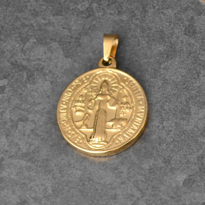 Roman Statue Gold Coin Wheat Ear Round Necklace Single Pendant 66b89503 a274 4ae7 a38f 2f7dd0d56b3e