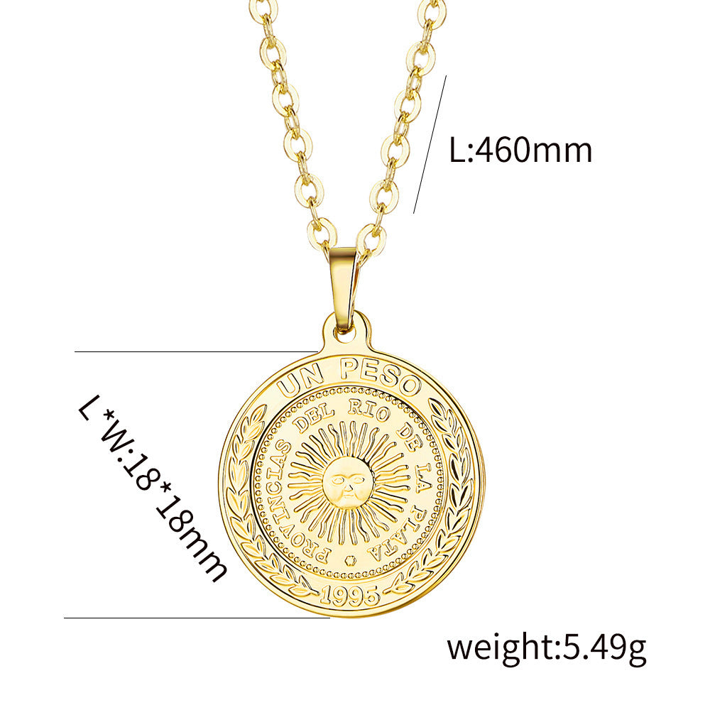 European And American Ins Style Women's Copper Round Retro Necklace 66be3f2e 8fc0 422f 8f45 d51b1cf32ce1