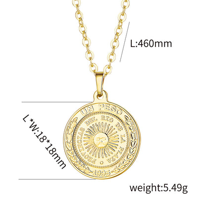 European And American Ins Style Women's Copper Round Retro Necklace 66be3f2e 8fc0 422f 8f45 d51b1cf32ce1