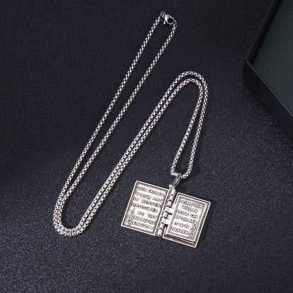 Fashionable Personality Jesus Christ Book Turnable Pendant 66d1f7dc 0cae 44a0 837b 9884019fa19e