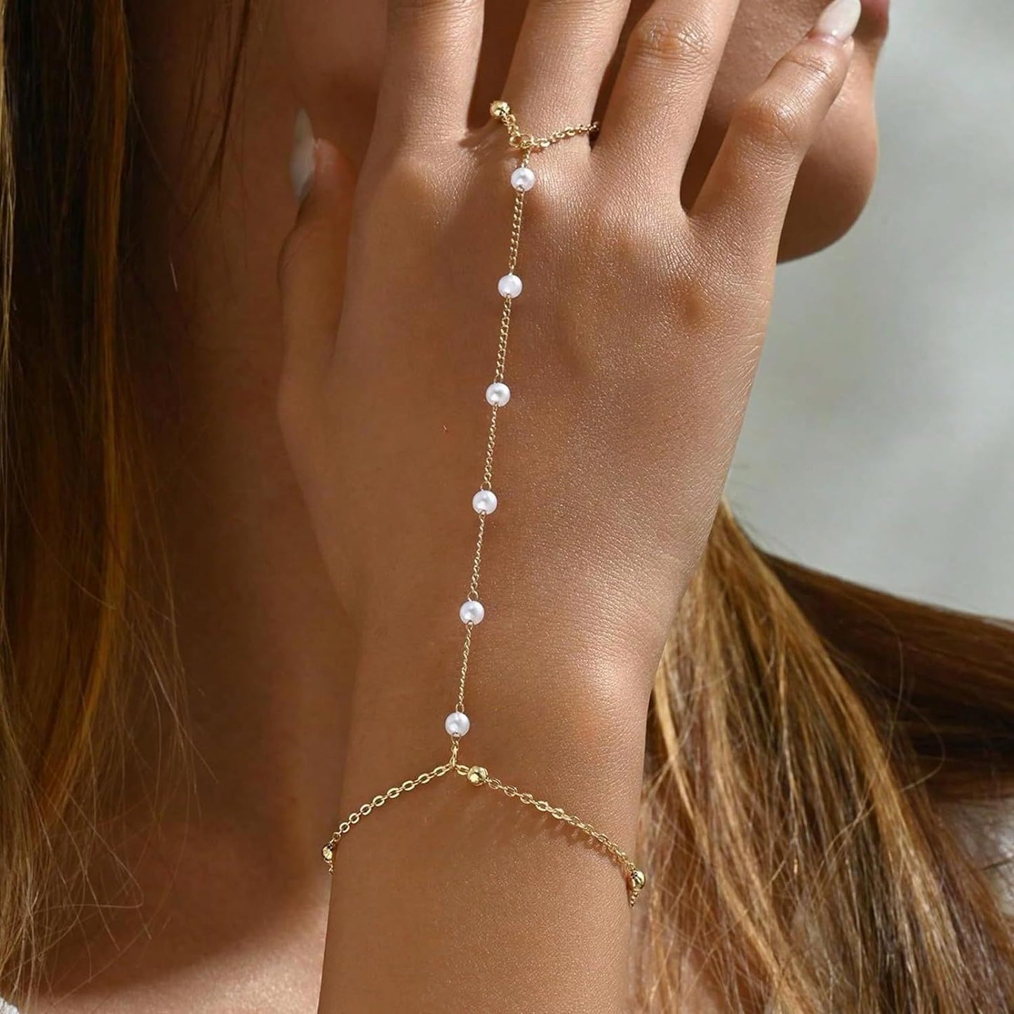 Small Rice-shaped Beads Rice Beads Zircon Pearl Ring Chain Love Finger Chain Ornament 66ece917 e606 42d2 a1a0 2ac63f3cd5e8