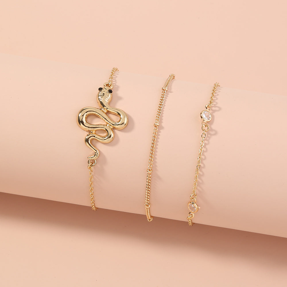 European and American cross-border hot-selling accessories, animal snake-shaped multi-layer exaggerated street fashion bracel
