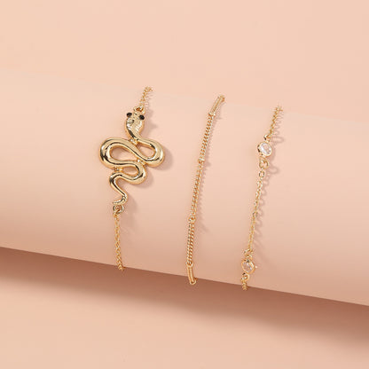 European and American cross-border hot-selling accessories, animal snake-shaped multi-layer exaggerated street fashion bracel
