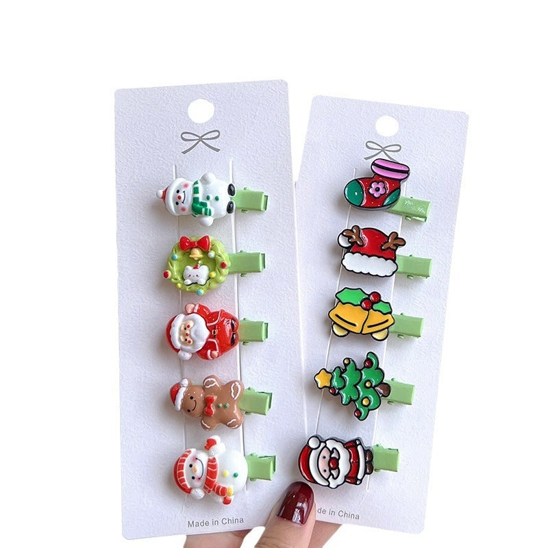 Christmas Hair Accessories Little Girl Christmas Tree Elk Barrettes 6702597e e955 4678 bf52 91c4c3b532fa