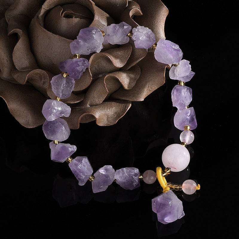 Natural Amethyst Original Stone Bracelet Women Ethnic Wind 67122a7b ac3c 45d8 8c36 3734f889bc68