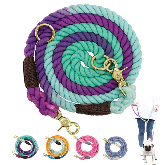 Multi-color cotton pet long leash dog leash 671263220430