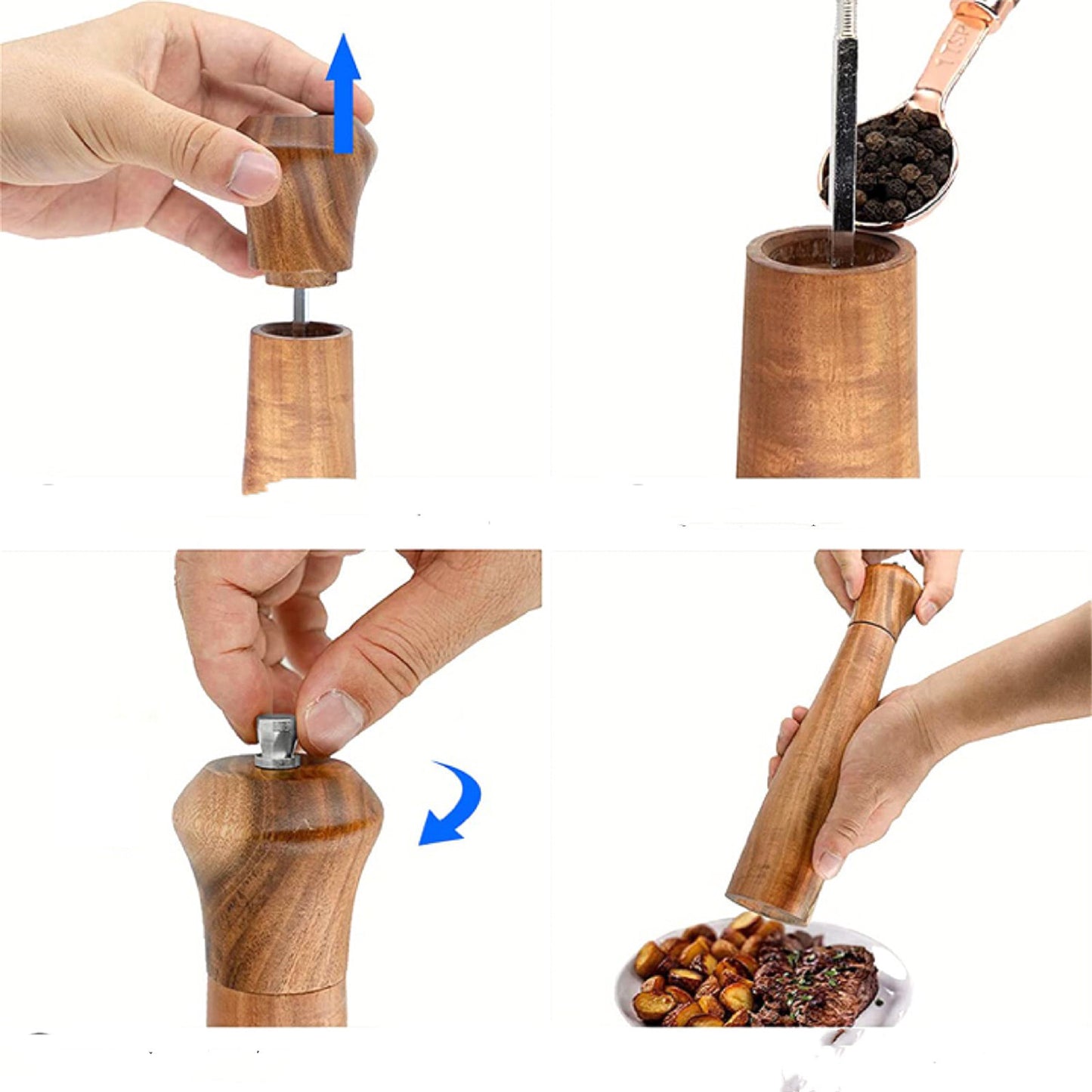 Seasoning Bottle Pepper Mill Spice Mill Wooden Kitchen Use 67184b04 aaf7 4630 9606 6fd8ff9b85de