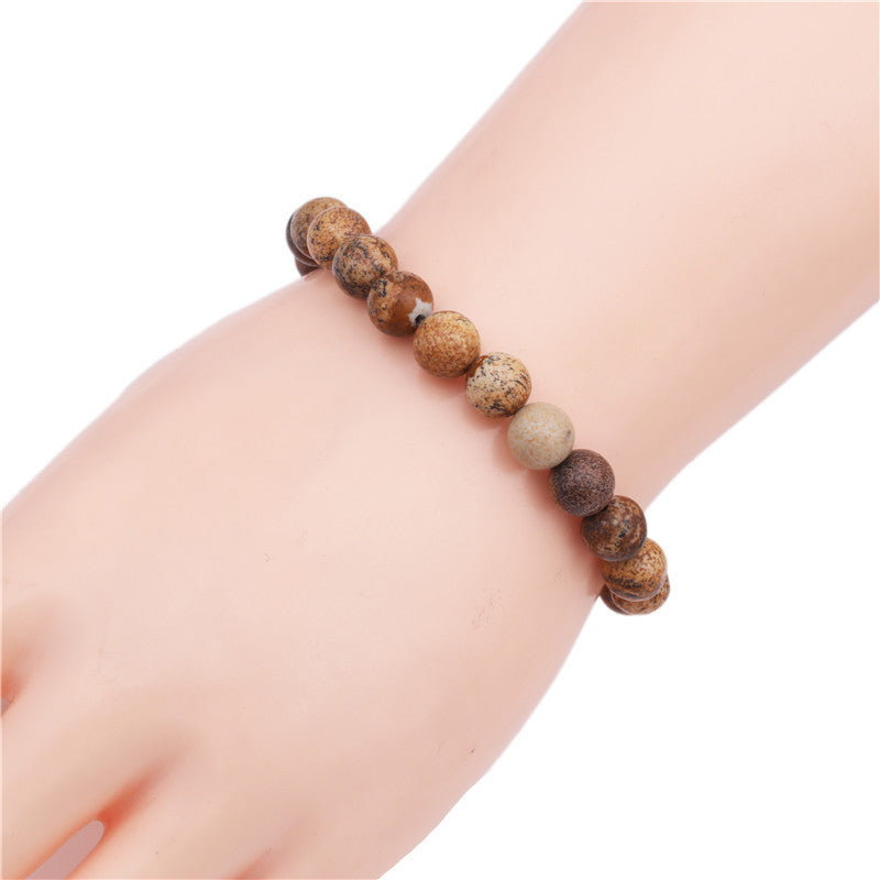 Blue Stone 8mm Dot Stone Beaded Bracelet 671b354d ec9e 4f23 b186 027297cd8563