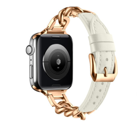 Stainless Steel Leather Single Row Denim Chain Iwatch Strap 6720d8ae 2b5b 407f 8833 4c5397a08877