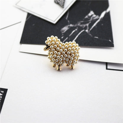 Full lamb pearl cute lamb brooch 6721449942873