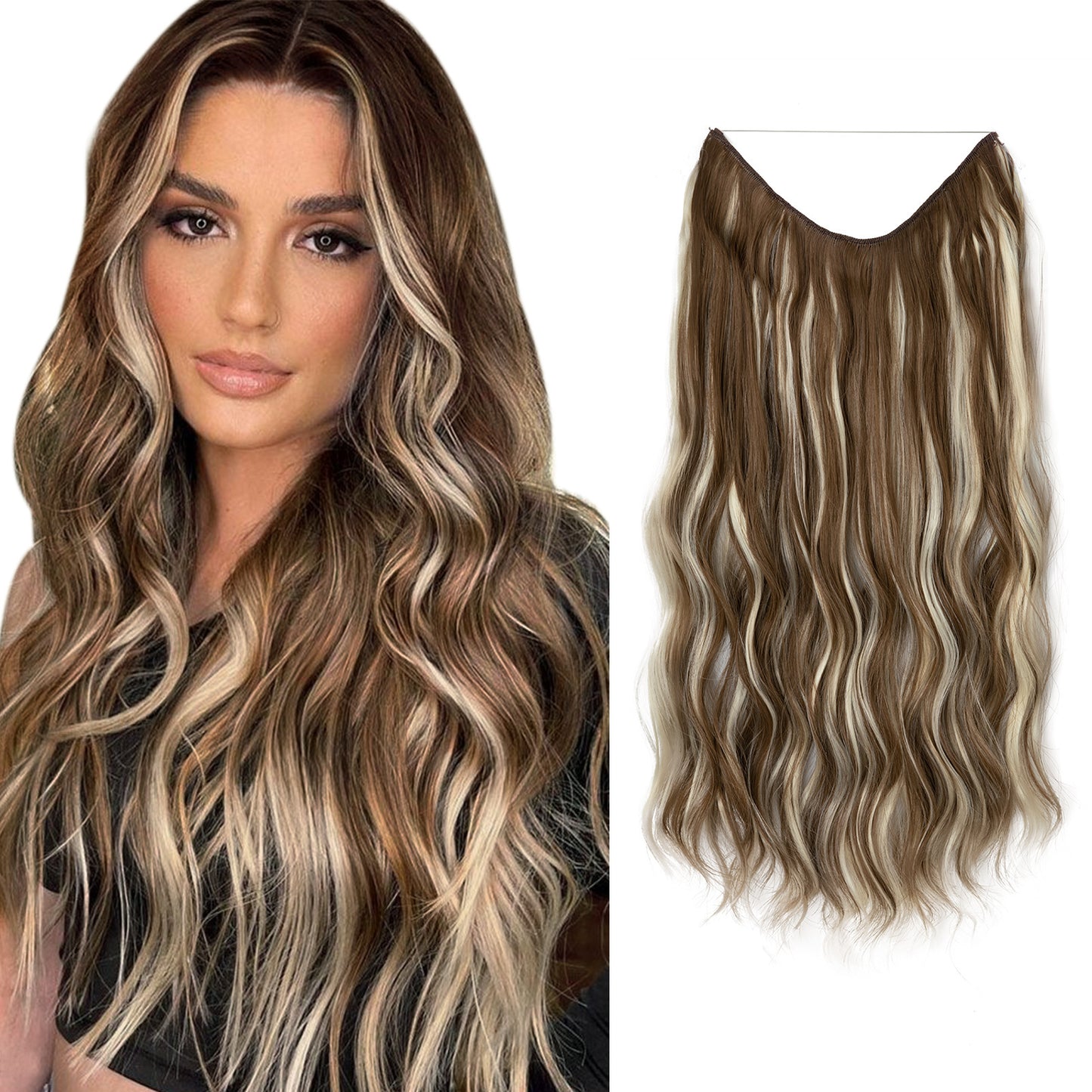 European And American Style Women Corn Curler Fishing Thread Long Curly Hair  Wig 674045c0 8d87 4f5a 88d9 484a7fd550dc