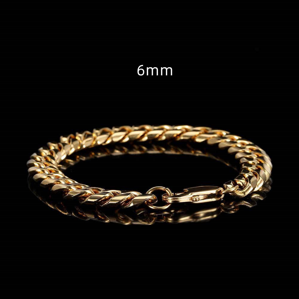 Japanese Buckle Stainless Steel Round Grinding Encrypted Cuban Bracelet 6762068b 650f 4c32 a30d e5f931dd9d06
