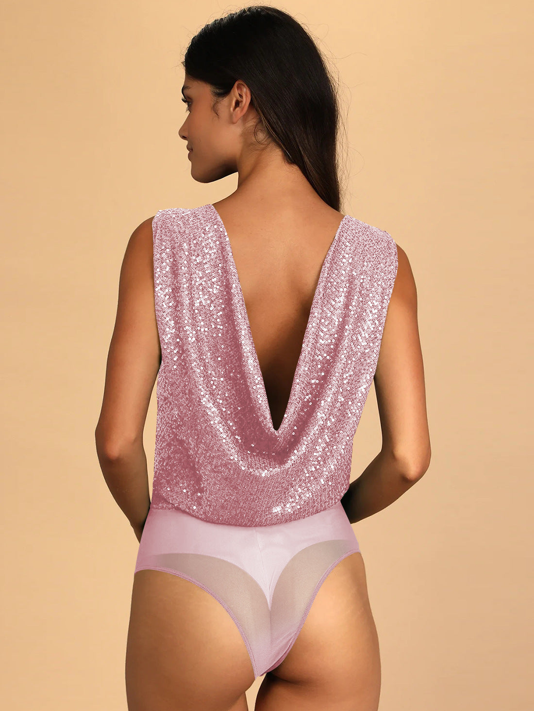 Lace Stitching Sequin Bottoming Shirt Inner Wear Outer Wear Jumpsuit 676512ec 2b3e 4615 9252 3de948d1eb11