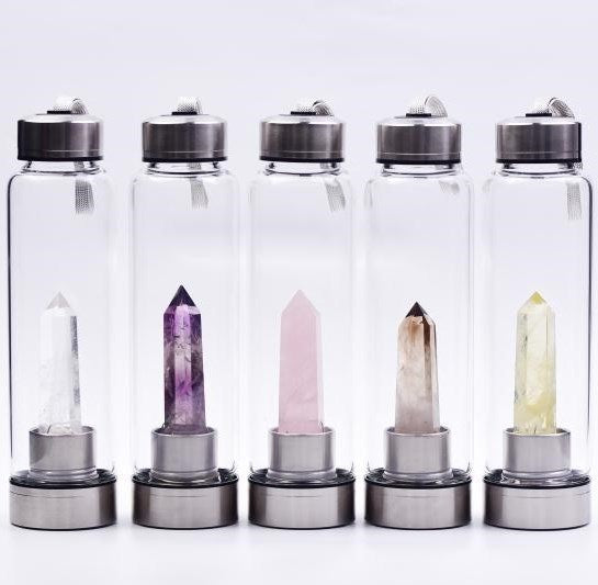 Natural hexagonal crystal column energy glass creative water cup spa tea cup water cup crystal column magic wand 676696428549