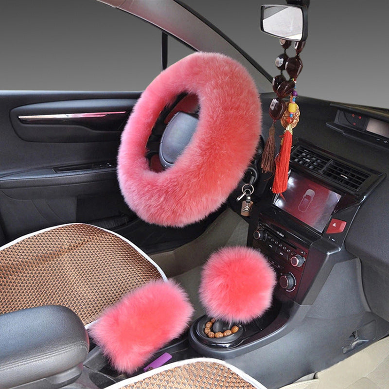 Wool Steering Wheel Cover Long Wool Handle Cover 6767a263 e9a4 46c6 8ade 5cecf63de968
