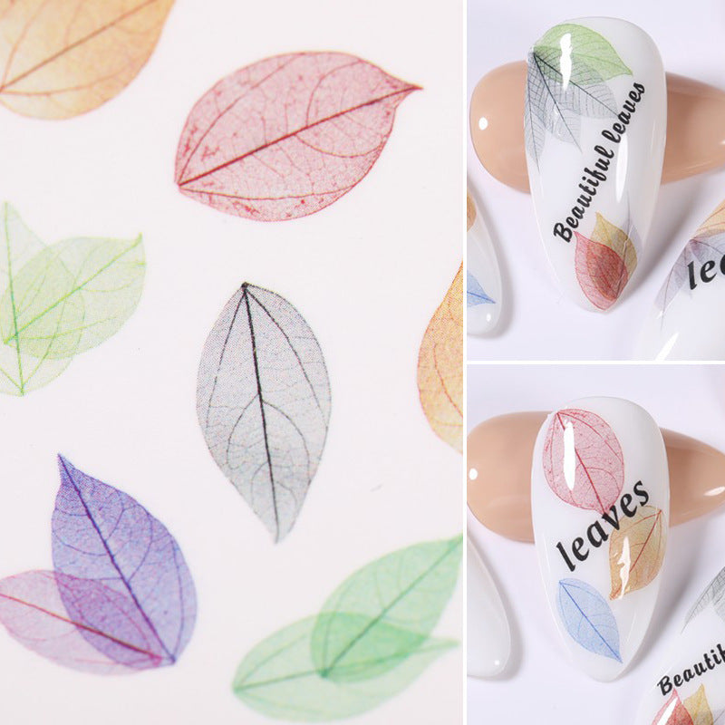 Nail Beauty Water Printing Stickers Sticker Paper Large Leaves Colorful Pattern Fairy Feng Shui Sticker Decorations 67793f67 