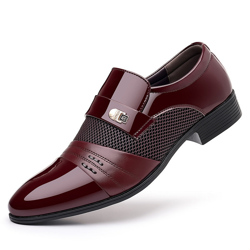 Wine Red Fashion Patchwork Leather Shoes For Men 677f2627 9555 41e8 83b8 561f42ad3530