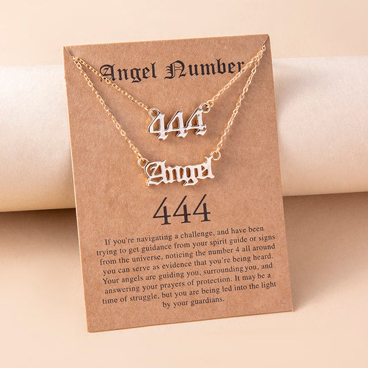 Gold Letter Angel Number 444 777 Multi-layer Chain Necklaces For Women 679af0e8 d191 46d9 9c9e f042ac147bf7