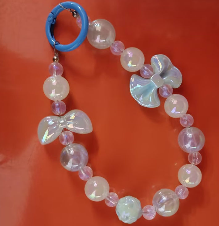 Bow Luminous Colorful Acrylic Beads Mobile Phone Charm Keychain 679f1d9f 21a7 4aef 9749 d2cf41702cc9