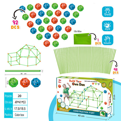 Children's DIY Bead Insertion Tent Game House With Building Blocks 67a33b52 2551 49e2 b641 86d4db09232a
