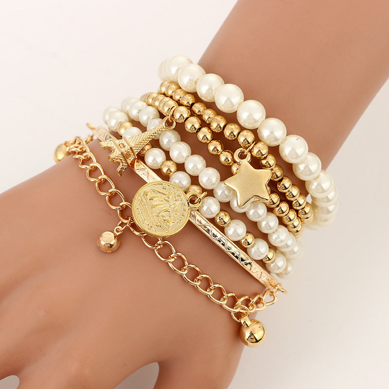 Boho Style Flower Starfish Buckle Circle Bracelet Set 67a4586e 603c 47b2 bd67 e03f8afd53bf