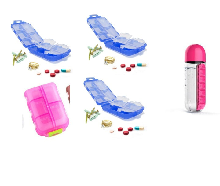 Travel Pill Organizer 10 Grid  Moisture Proof Pills Box For Pocket Purse Daily Pill Case Portable Medicine Vitamin Holder Con