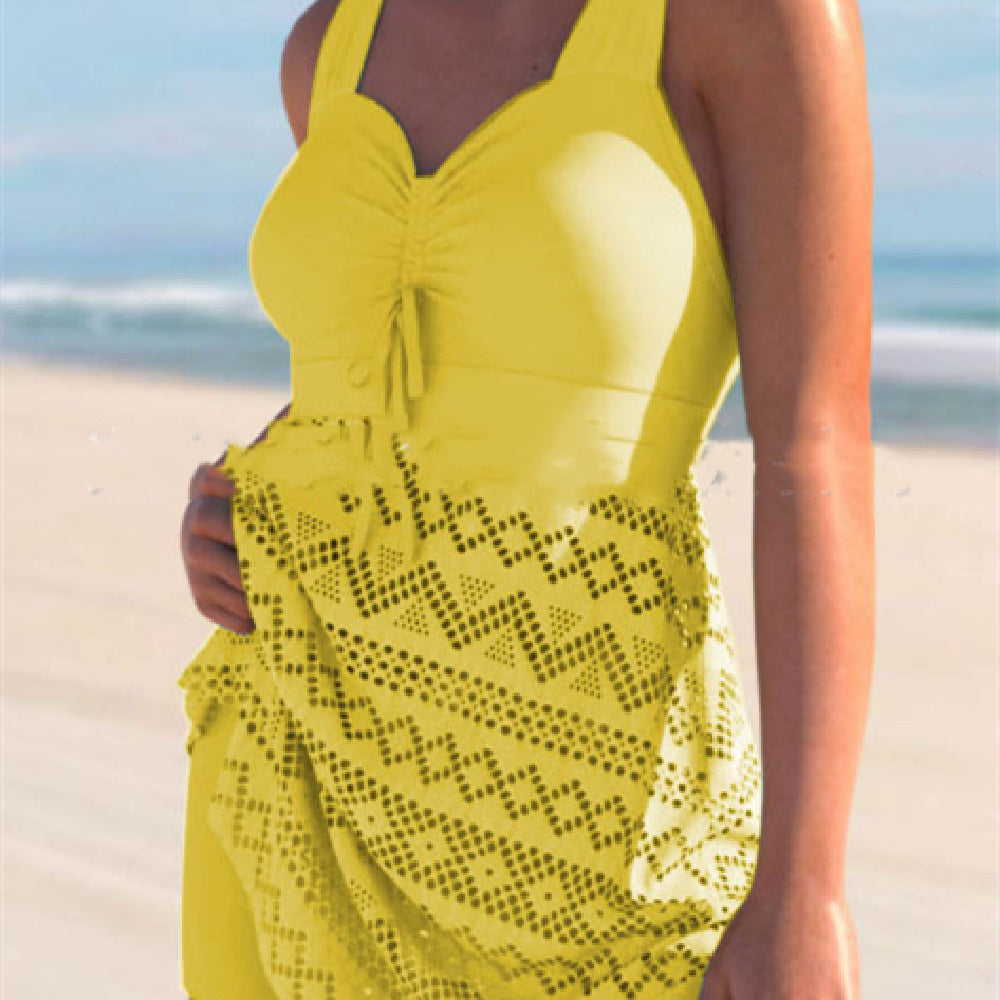 Korean Version Of Solid Color Lace One-piece Swimsuit 67ba9f97 e18c 449d b09b 1632f194e969