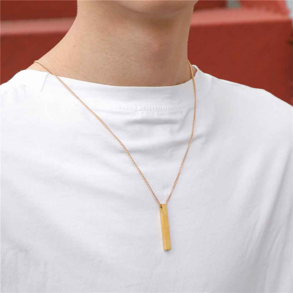 Versatile Hip Hop Geometric Stainless Steel Pendant Long Necklace 67cc7765 0ce5 4e6f 9718 1c58652ec96b