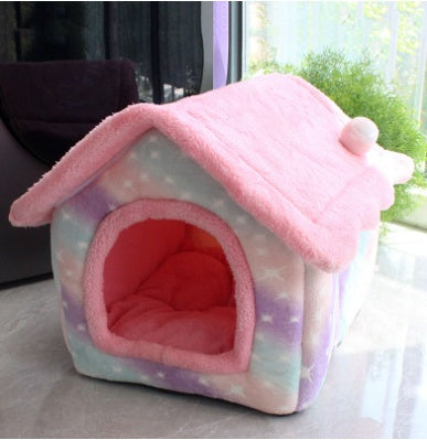 Foldable Dog House Pet Cat Bed Winter Dog Villa Sleep Kennel Removable Nest Warm Enclosed Cave Sofa Pets Supplies 67cf59ac 29