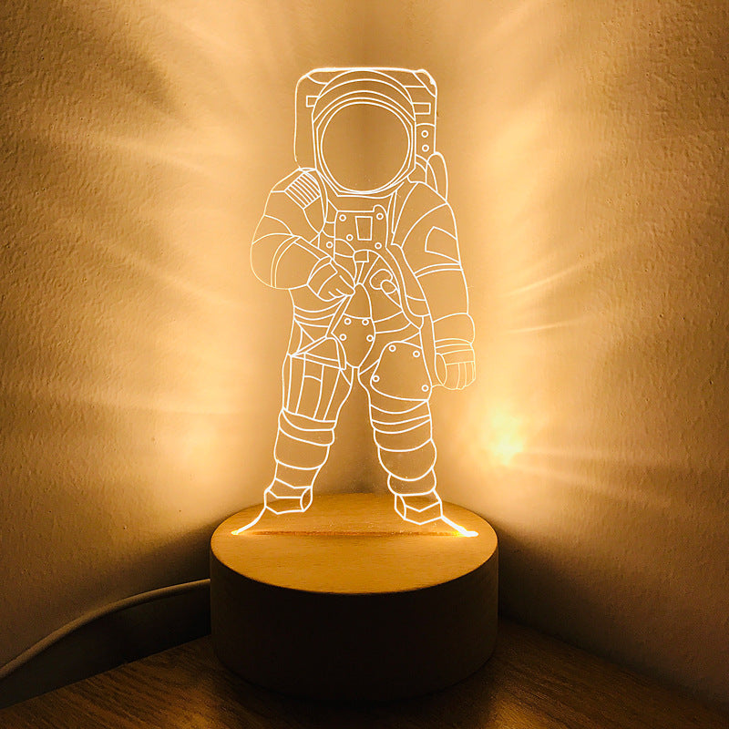 Spaceman Astronaut Small Night Lamp Children's Room Bedroom Bedside Lamp LED Charging Dimming Birthday Gift For Boy 67d78481 