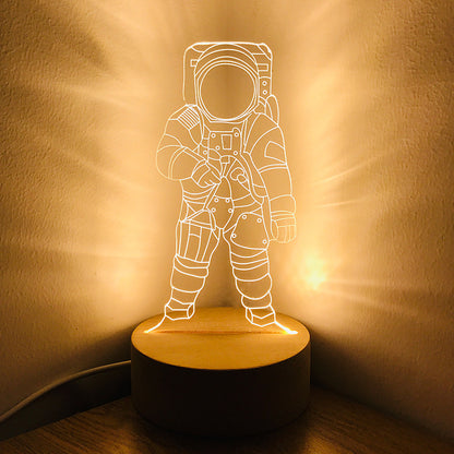 Spaceman Astronaut Small Night Lamp Children's Room Bedroom Bedside Lamp LED Charging Dimming Birthday Gift For Boy 67d78481 