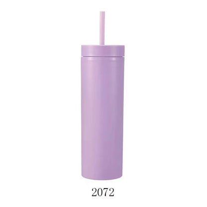 Double Layer AS Plastic Straight Body Multicolor Frosted Straw Cup 67dd83eb 6754 40d0 837d 1cba67511f93