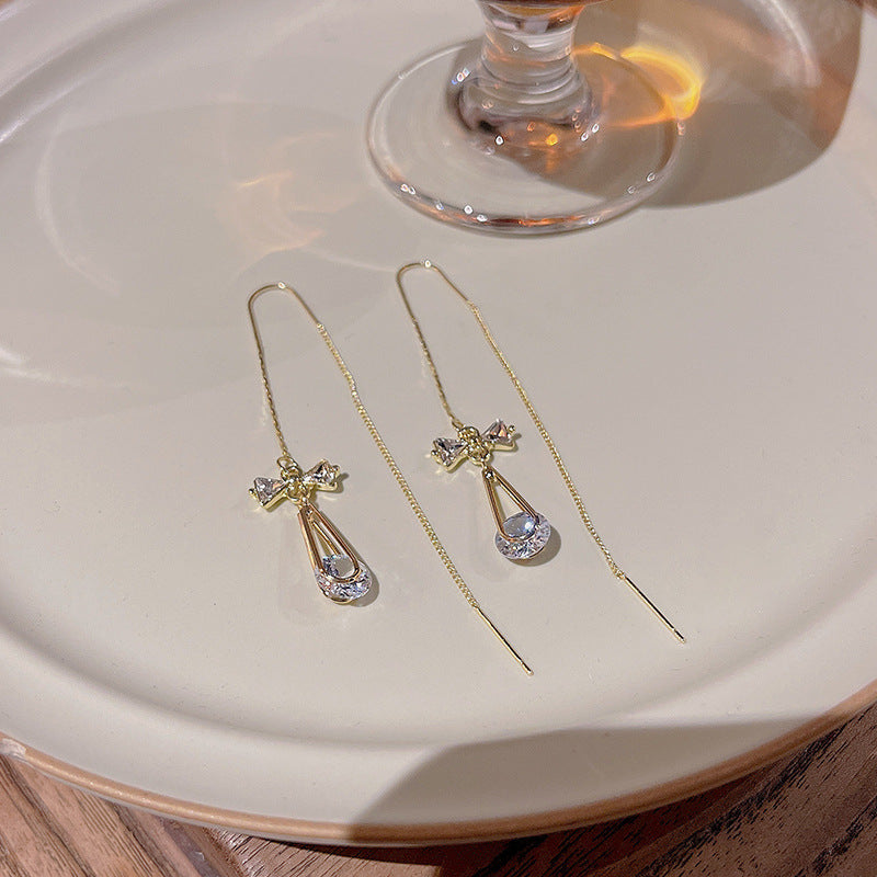 Tassel Drop-shaped Zircon EAR Thread 67e6aaff e640 47b4 9821 cefe703cea86