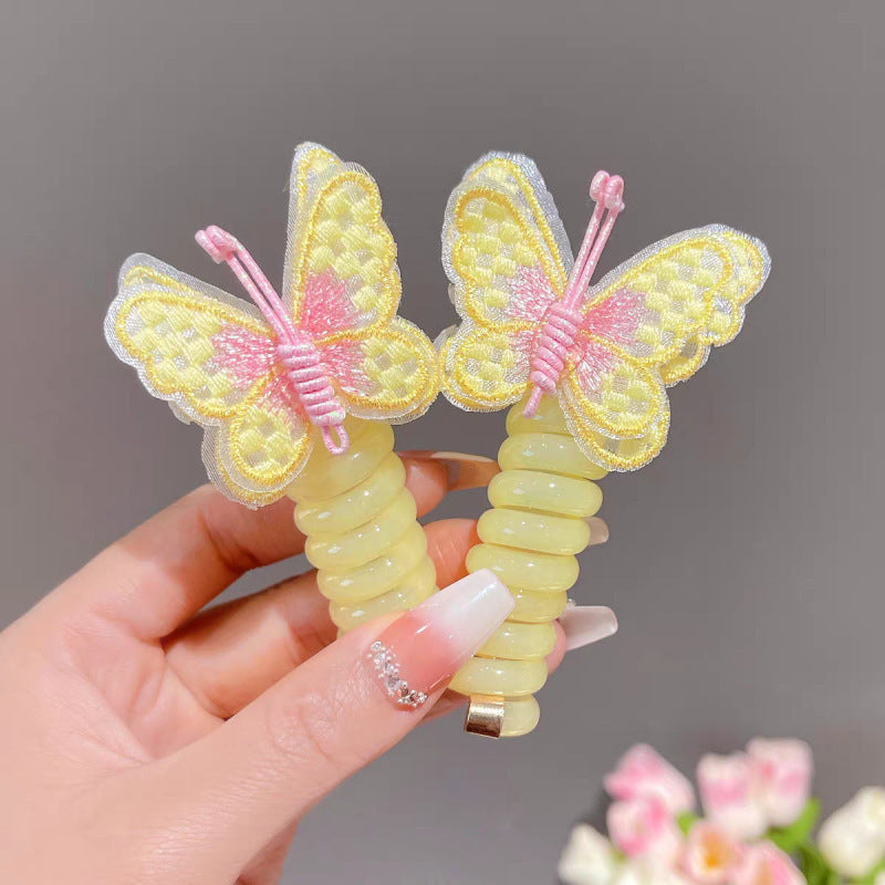 Children's New Embroidered Butterfly Phone Line Hair Ring 67e82c74 7c22 41c8 af89 ea9d5c819a2d