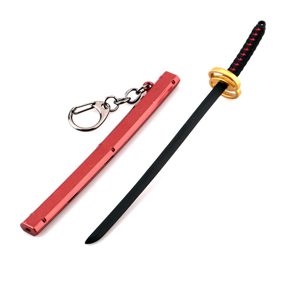 Japanese Wheel Knife With Sheath Sword Weapon Model Metal Keychains 67edcad0 98da 43f5 bf3c 915580465e93