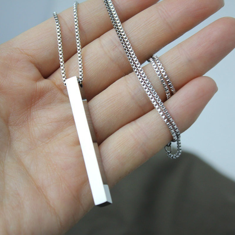 Stainless steel rectangular long necklace 6802122814348