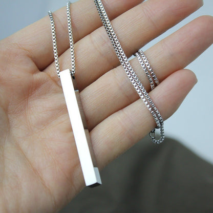 Stainless steel rectangular long necklace 6802122814348