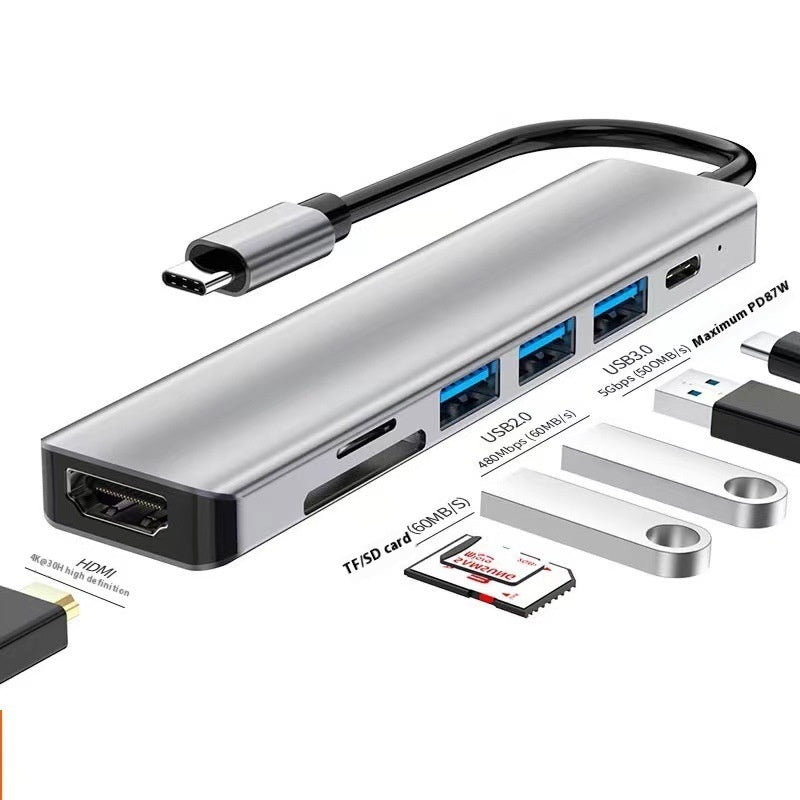 Type-c 7-in-1 Expansion Dock HDMI Projection Screen Usb Hub30 Multi-function Cable Seperater - 图片 6