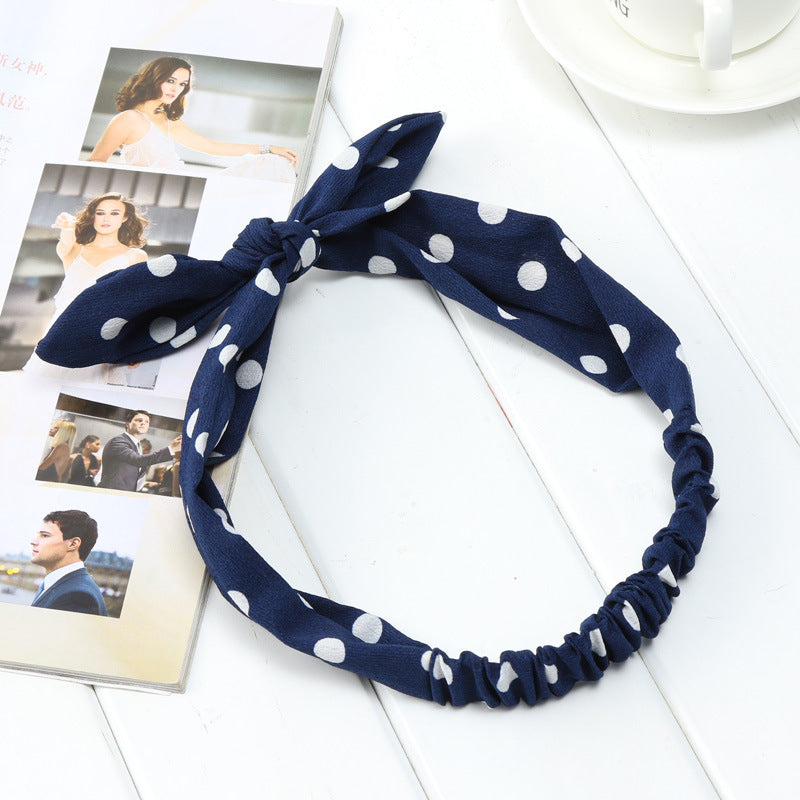 Big bow tie bunny ears headband 681497994104