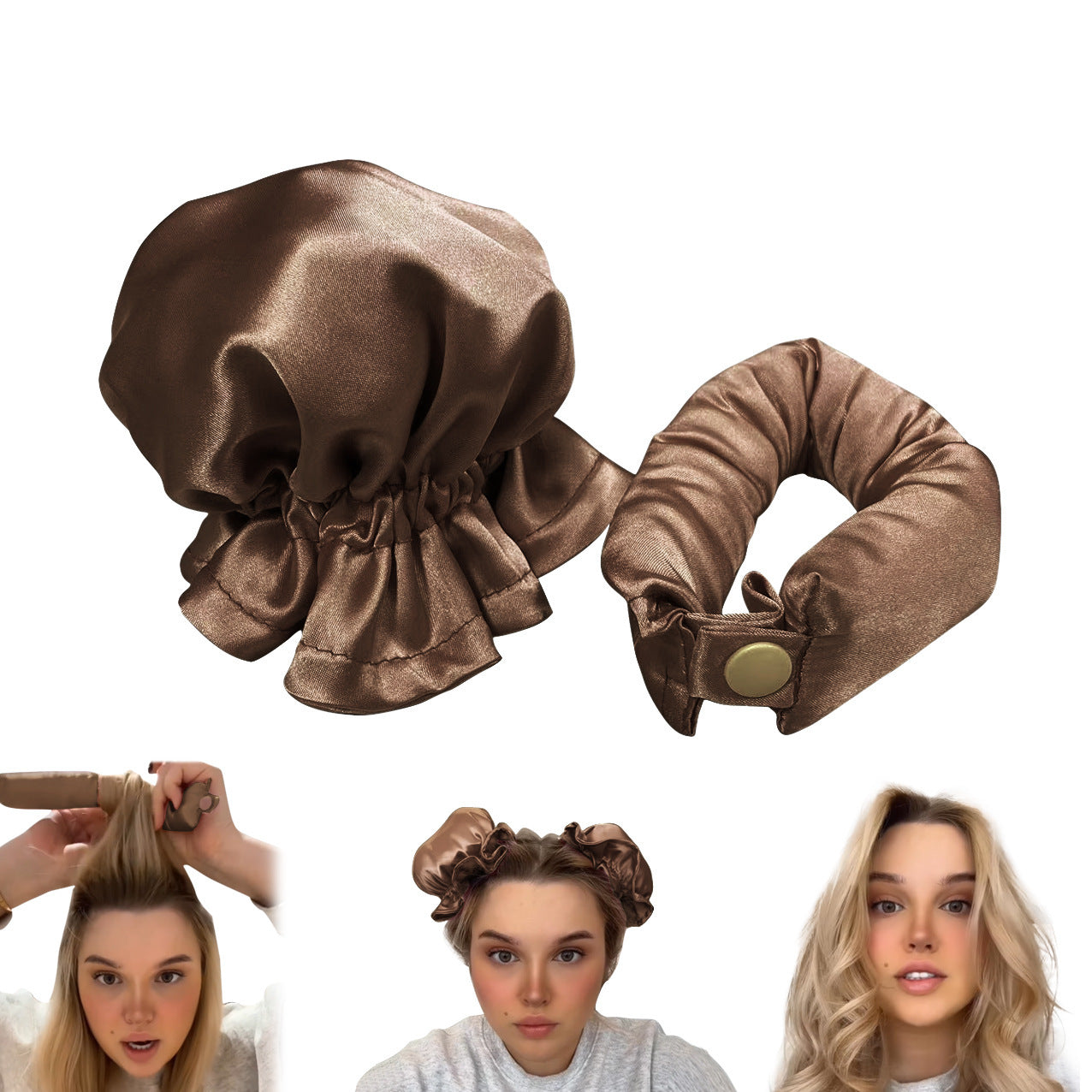 New Heatless Curl Stick With Cloth Cover Cute Ball Head Hair Curler Headband Hair Rollers Wave Form Curling Rod Hair Style To
