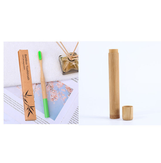 Natural bamboo handle round bamboo toothbrush 682d1459 c461 4121 9519 17105c529965