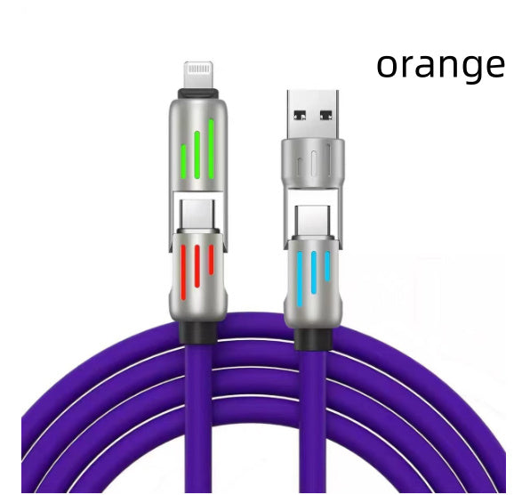 240W Light Column Four-in-one Colorful Indicator Light Mobile Phone Charging Cable - 图片 7