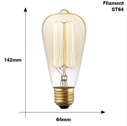 Edison Bulb E27 220V 40W ST64 A19 T45 G80 G95 G125 Incandescent filament bulb lighting Retro Edison Light Bulb 6844475850104